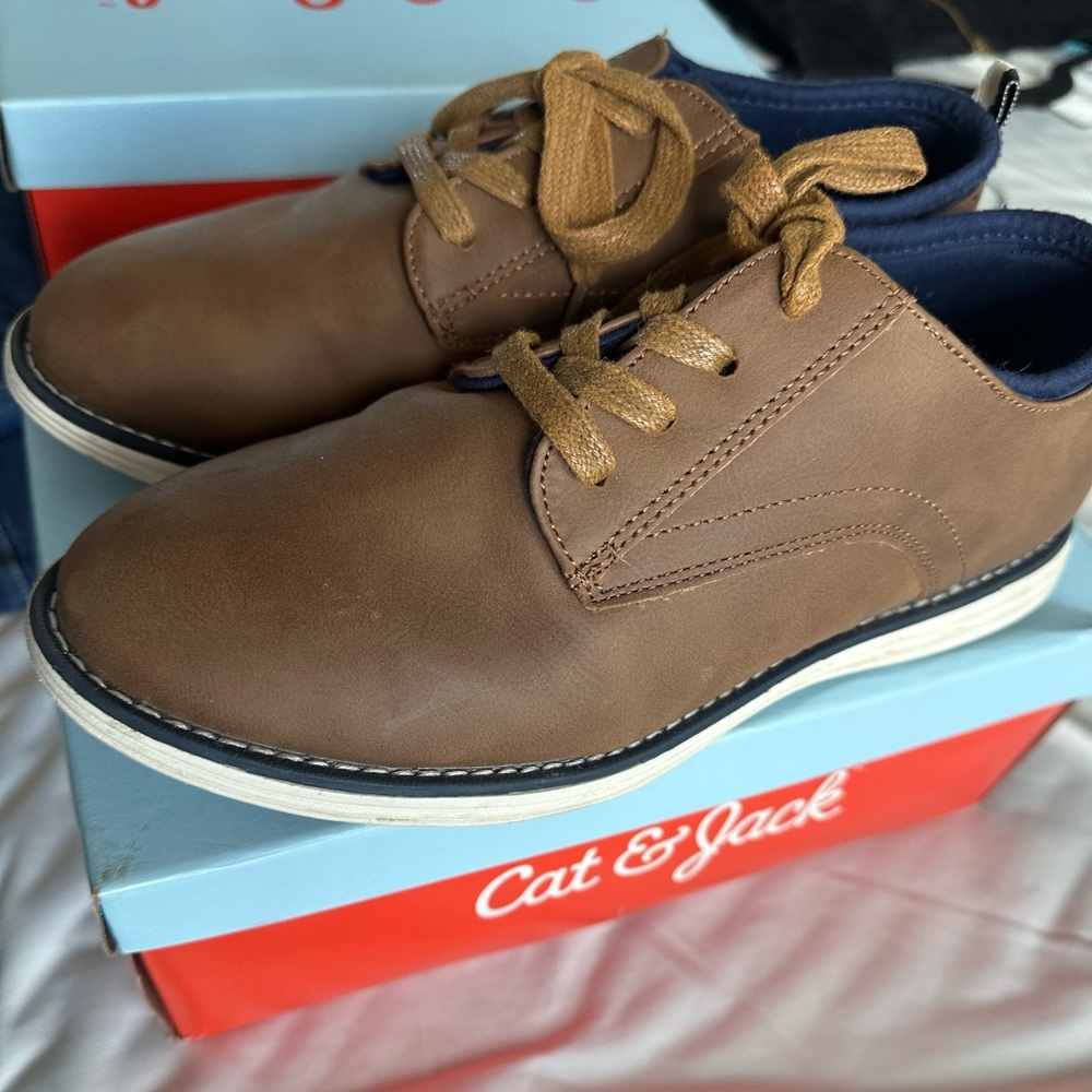 Cat & Jack Brown Oxfords with Minimalist Design